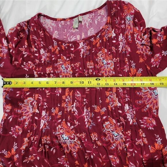 Sahalie Dress Long Sleeve Midi Red Floral Size Medium M - Picture 10 of 10